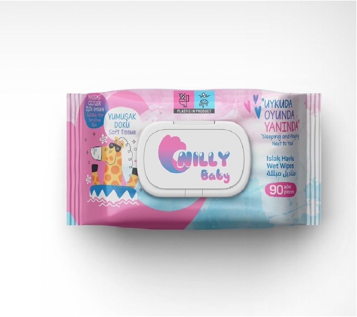 Alternative view of Islak Havlu 90 Yumuşak Doku Pembe Kapaklı