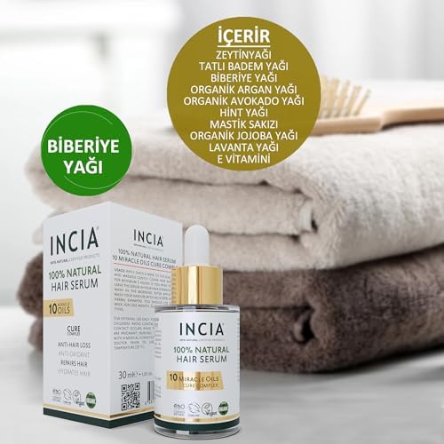%100 Doğal Saç Bakım Serumu Biberiye Yağı Saç Dökülmesi Karşıtı 10 Değerli Yağ 30 ml