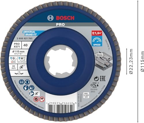 Professional Accessories 115 mm X-LOCK Yelpaze Taşlama Diski BfM Fibertragp - Görsel 3