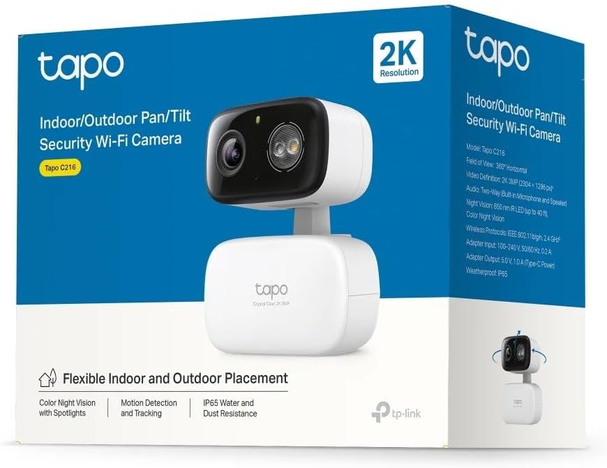 Alternative view of Tapo C216 | İç ve Dış Mekan Wi-Fi Güvenlik Kamerası | 2K 3MP Netlik | 360° Pan/Tilt Hareketli | Renkli Gece Görüşü | AI Bebek Ağlaması ve Kişi Algılama | Akıllı Takip | Bulut/SD Kart Depolama