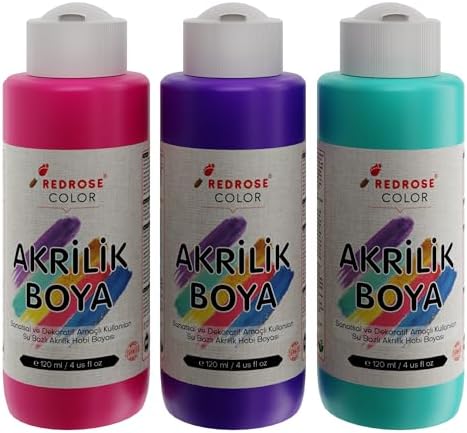 Alternative view of Mor-Fuşya-Turkuaz Akrilik Boya 3'lü Set 3x120ml