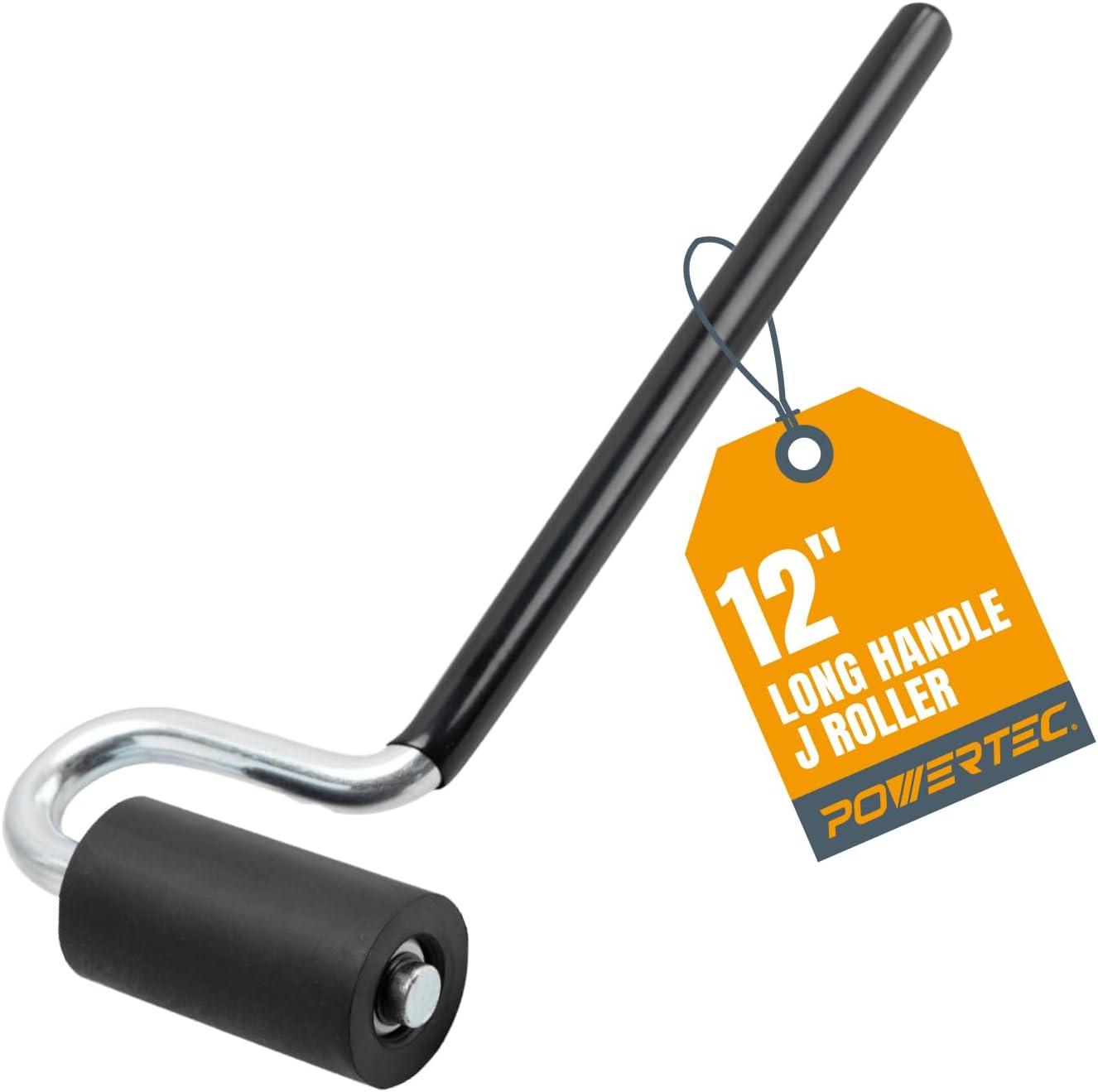 71010 J-Roller uzun saplı kauçuk rulo, 3,8 cm x 7,6 cm – profesyonel kaplama kenar bandı ve zemin laminasyon aleti, düz sap - Görsel 3