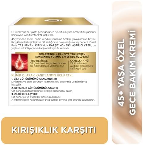 Alternative view of Yaş Uzmanı 45+ Kırışıklık Karşıtı Sıkılaştırıcı Gece Kremi