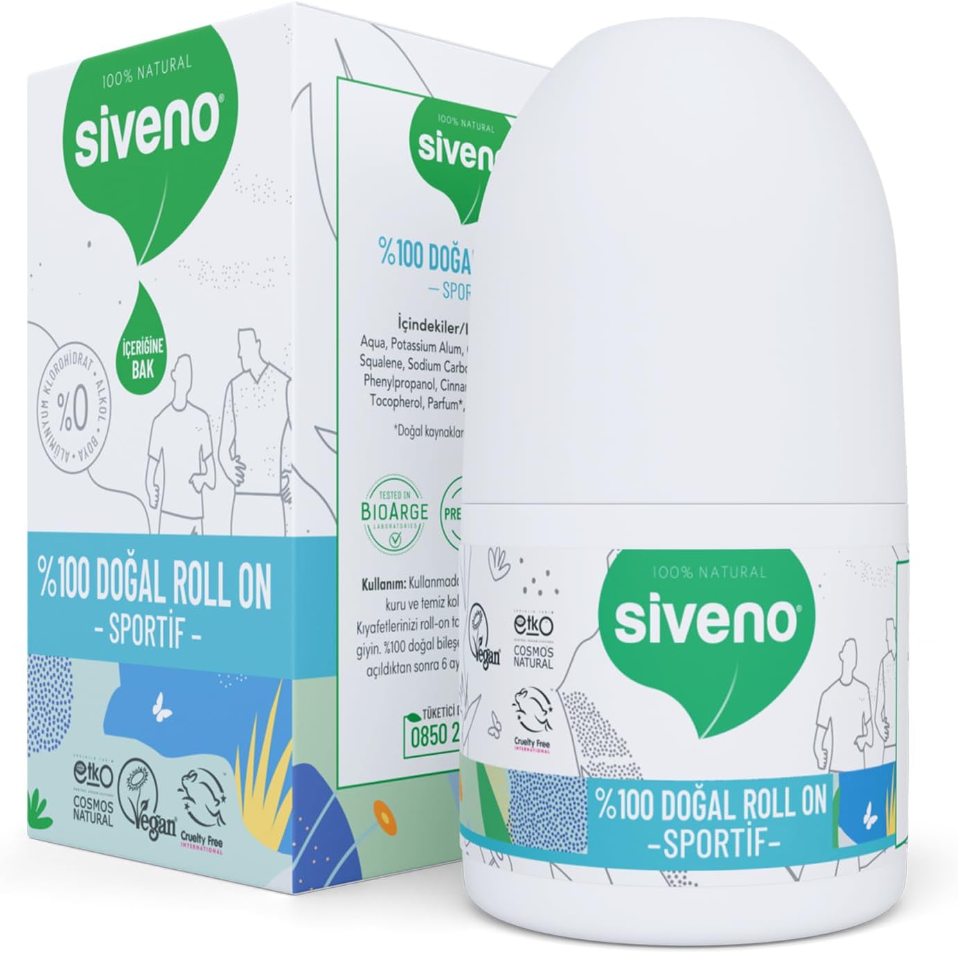 Alternative view of Siveno %100 Doğal Roll-On Sportif Sporcu Deodorant Ter Kokusu Önleyici Bitkisel Lekesiz Vegan 50 ml