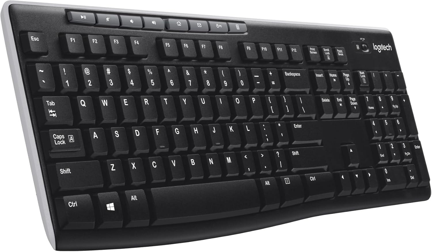 K270 Kablosuz Klavye, Tuş Takımı, Sıvı Dökülmesine Dayanıklı, 10 m Kullanım Mesafesi, Türkçe Q Klavye, Siyah - Görsel 3