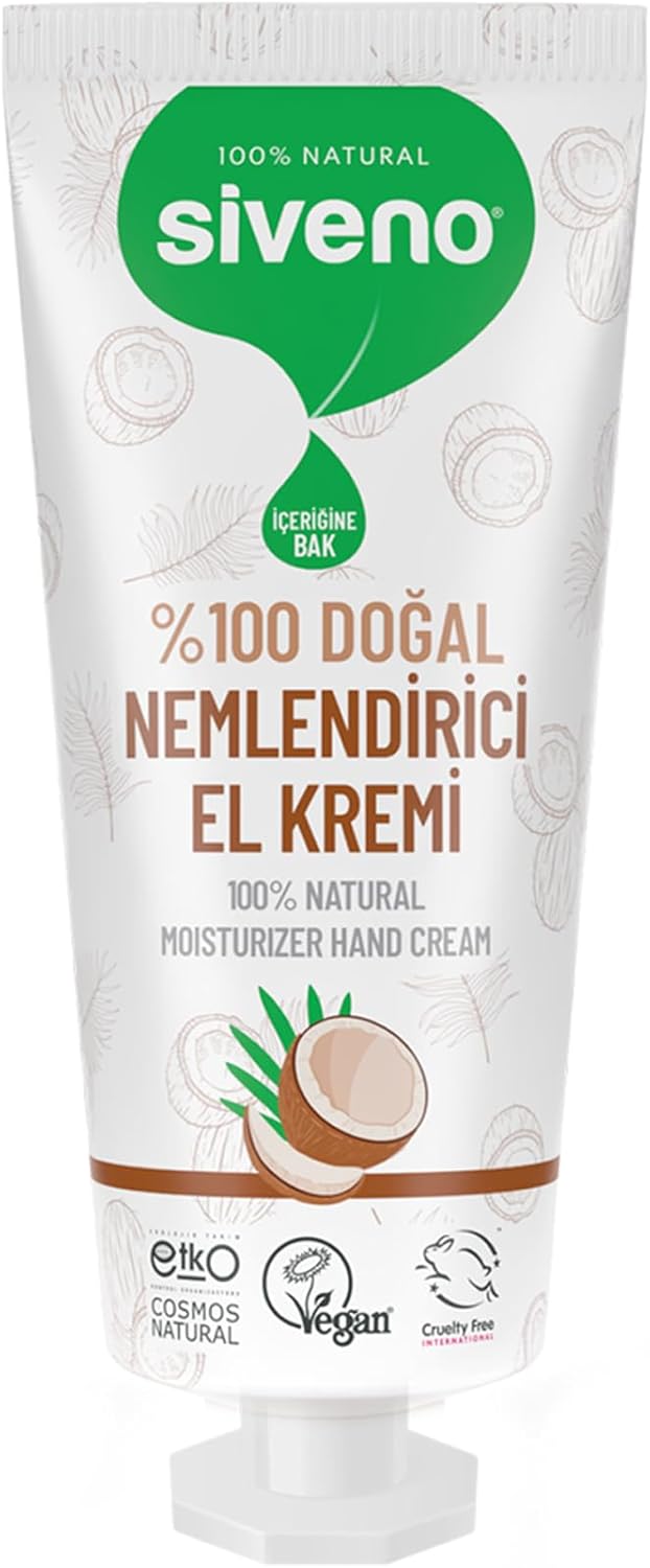 Siveno%100 Doğal El ve Vücut Kremi Hindistan Cevizi Yoğun Nemlendirici Onarıcı Vegan 30 ml