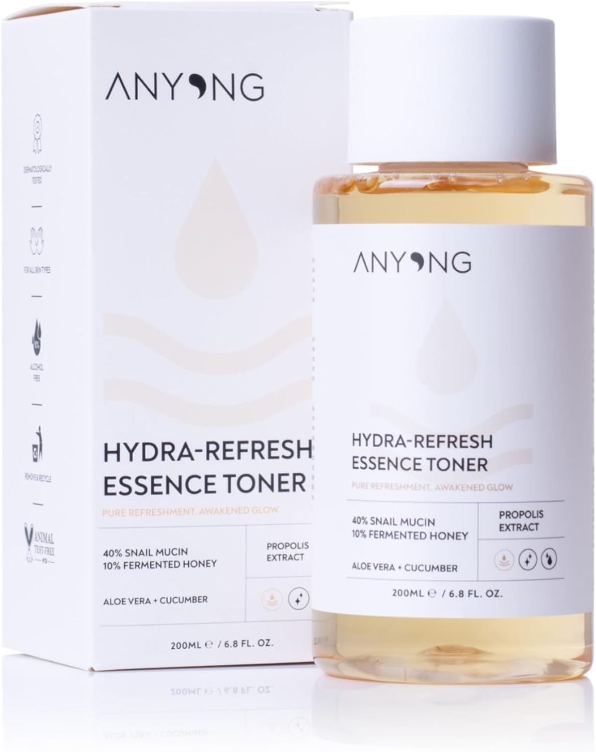 Alternative view of Anyong Aydınlatıcı, Nemlendirici ve Tazeleyici Tonik 200 ml (%40 Salyangoz Özü& Bal & Propolis & Aloe)