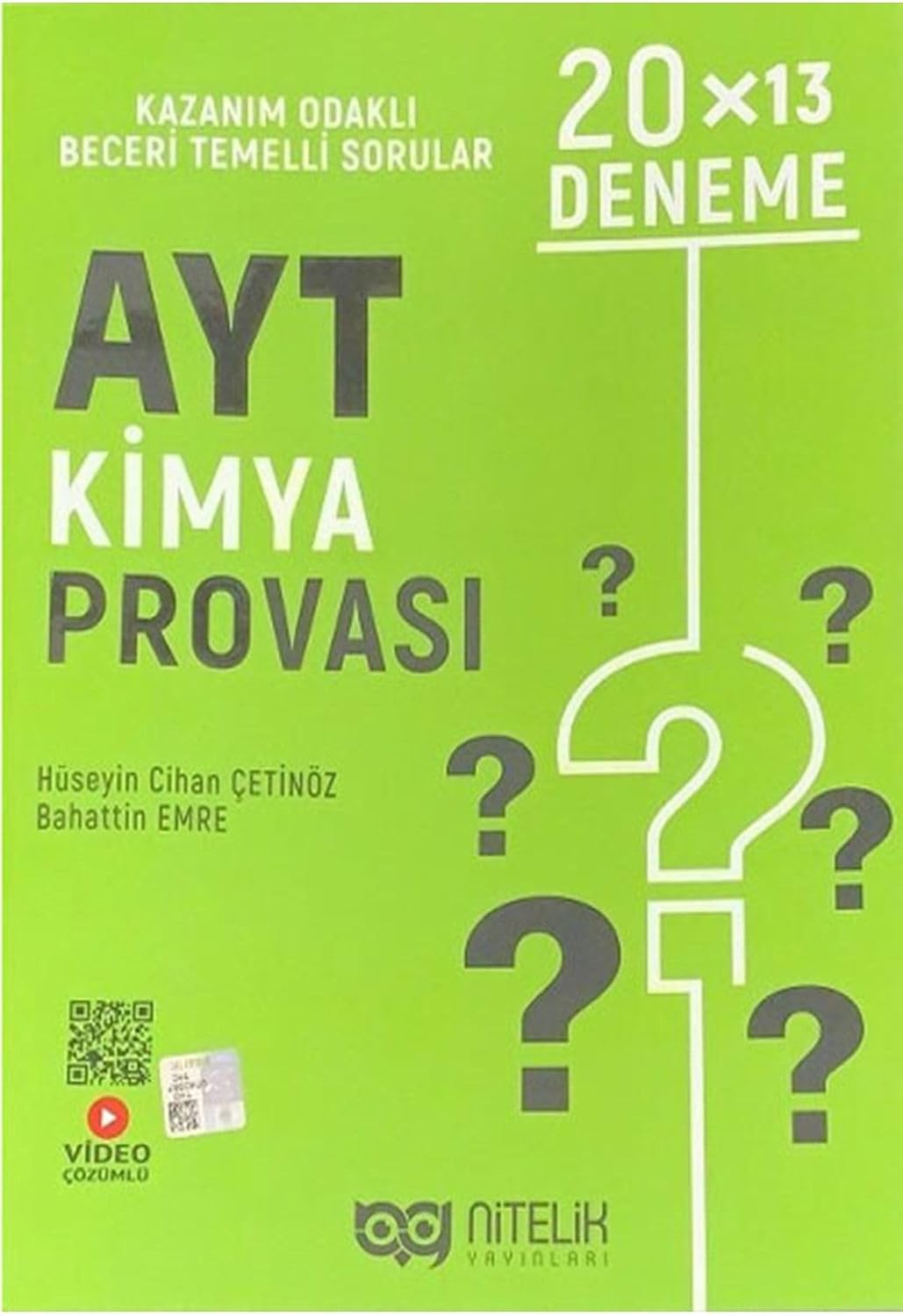 AYT Kimya Provası 20x13 Deneme Nitelik Yayınları