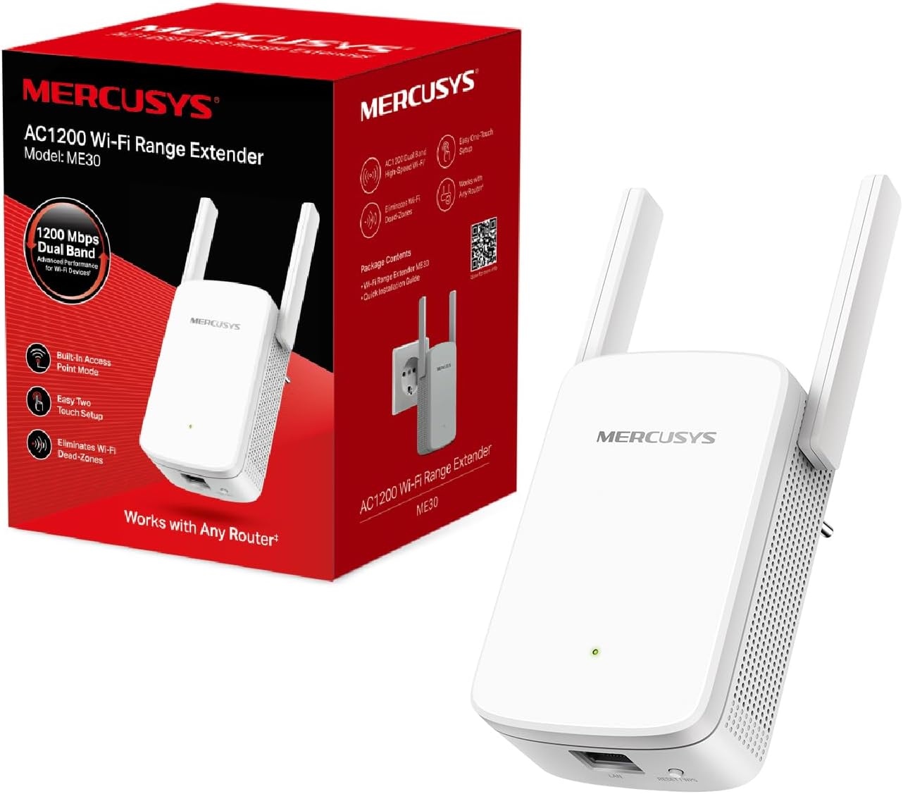 Alternative view of Me30 Ac1200 Wi-Fi Extender