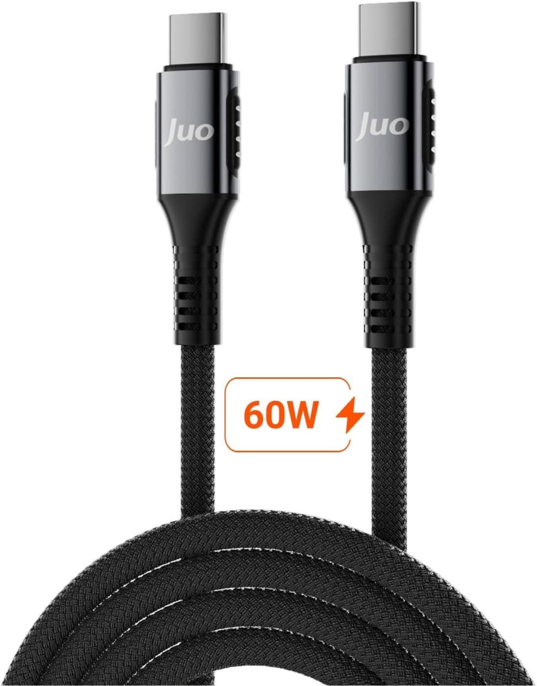 60W USB Type-C to Type-C Örgülü PD Hızlı Şarj ve Data Kablosu 1 Metre