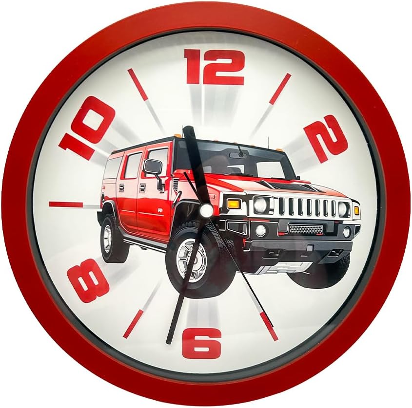 Alternative view of Premium Serisi Jeep Desenli KırmızıDuvar Saati 25 cm