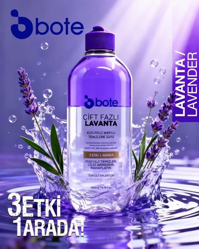 Alternative view of Bote Skin Care Çift Fazlı Makyaj Temizleme Suyu 400 ml Lavanta