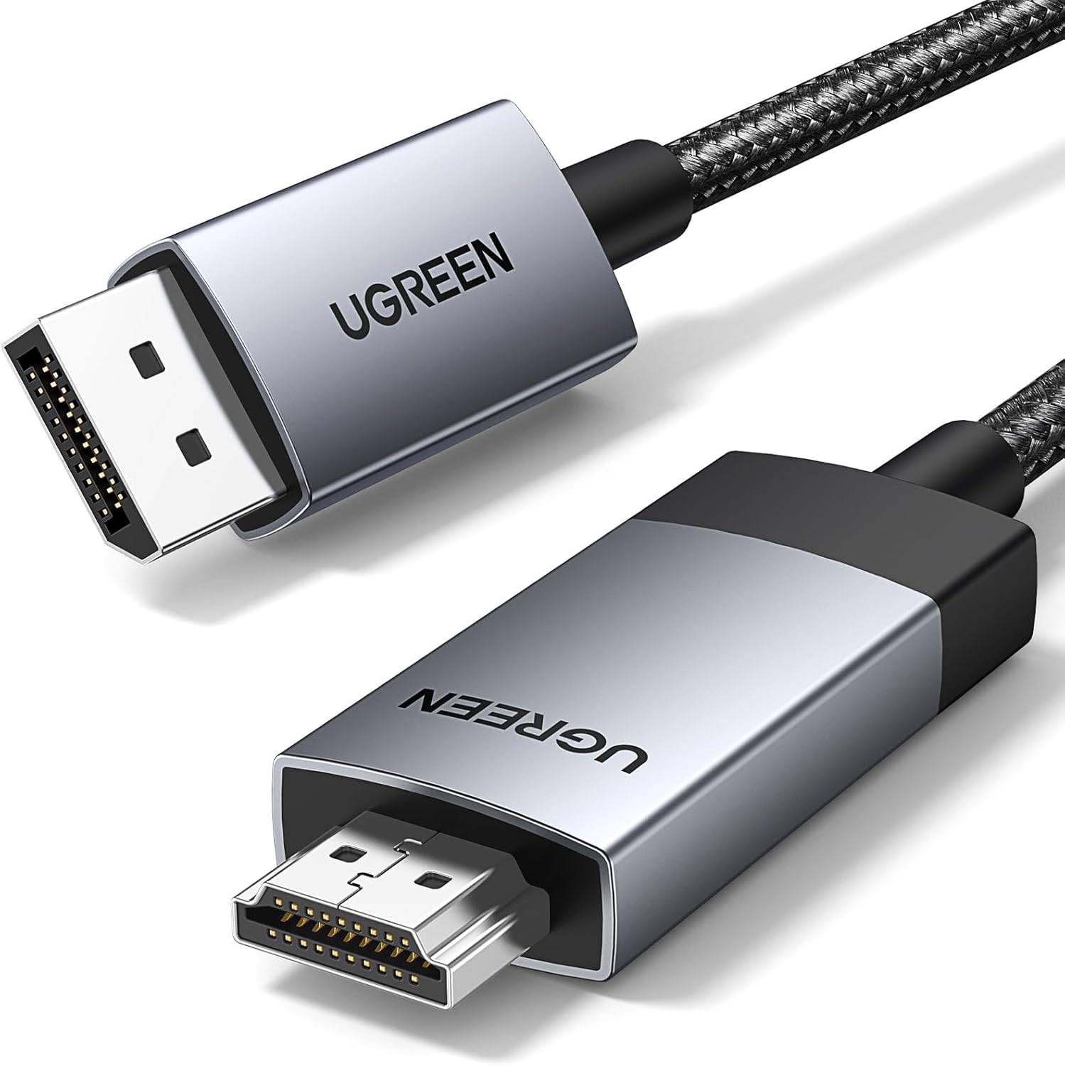 Alternative view of 4K@60Hz DisplayPort HDMI Kablosu Tek Yönlü DP 1.2 - HDMI 2.0 Kablosu HDR Aktif Alüminyum Örgülü DP'den HDMI'ya Dönüştürücü Çoklu Ekran için Monitör, Projektör,, (1M) ile Uyumlu