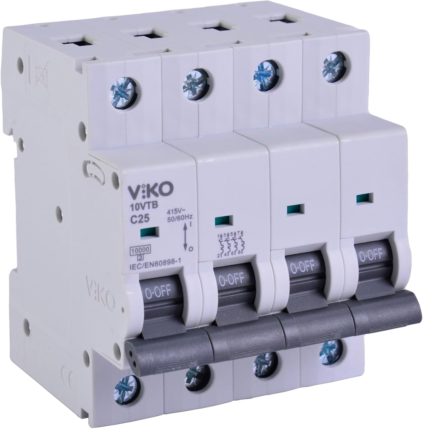 10VTB-4C25 Otomatik Sigorta 10kA C Tipi 4 Kutup 25A