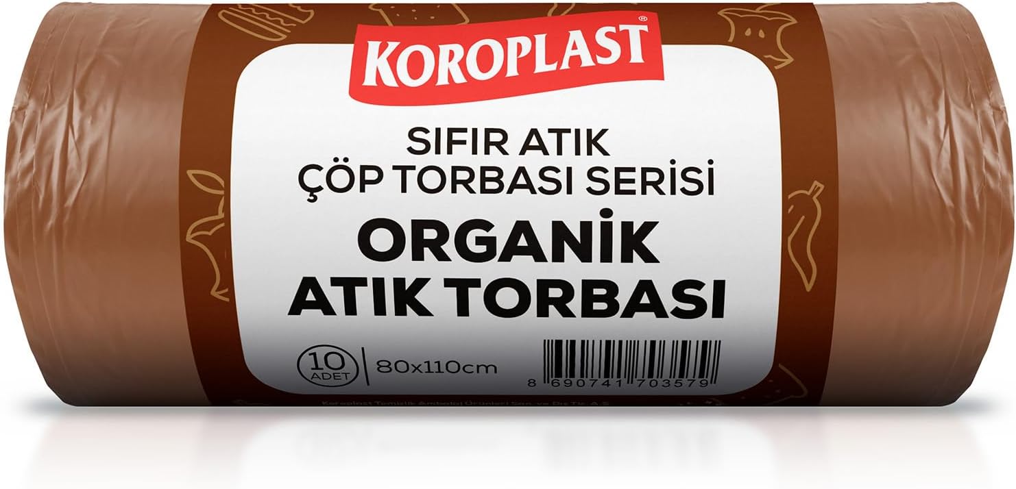 Alternative view of Organik Atıklar Çöp Torbası 10'lu 80×110 cm, Yırtlımaz&Sızdırmaz, Geniş Kapasite, Çift Katlı, Geri Dönüştürülebilir Çöp Poşeti, Mutfak, Bahçe, Restoran, Okul, Yurt, Piknik alanı, Kamp alanı