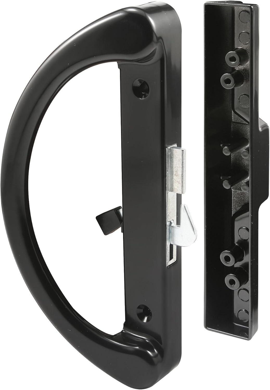 Prime-Line C 1252 Sliding Door Handle, Hook Latch, Black