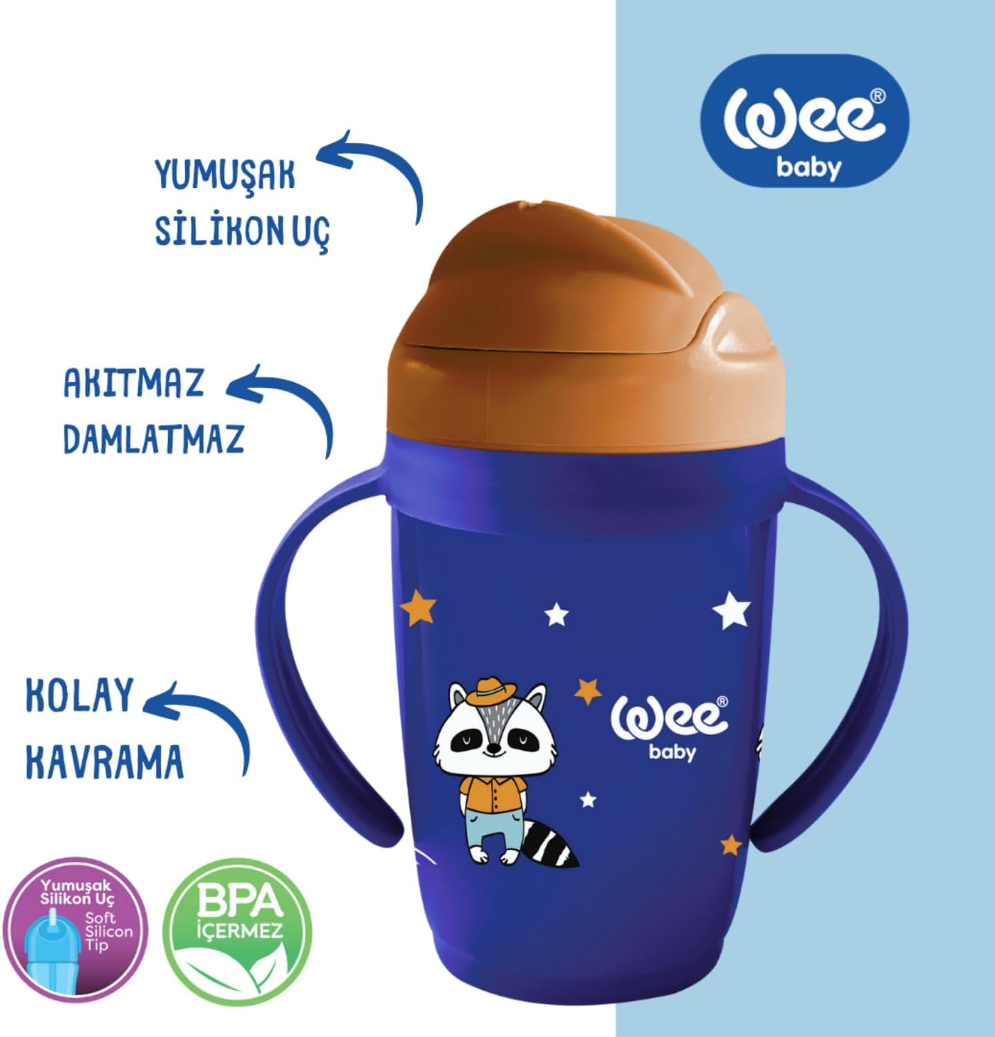 Wee Baby Friends Pipetli Bardak 265 Ml - Lacivert