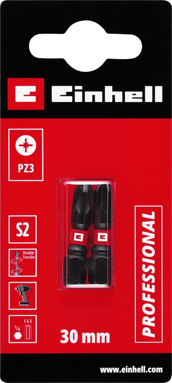 Orijinal Çift Torsiyonlu Darbeli Bit Seti, 2 Parça, 30 mm, PZ3 (S2 Çelik, Yüksek Dayanıklılık, Çift Torsiyon Etkisi, Kırmızı Renk Halkası, E 6.3 Sap) - 49132060 - Görsel 2
