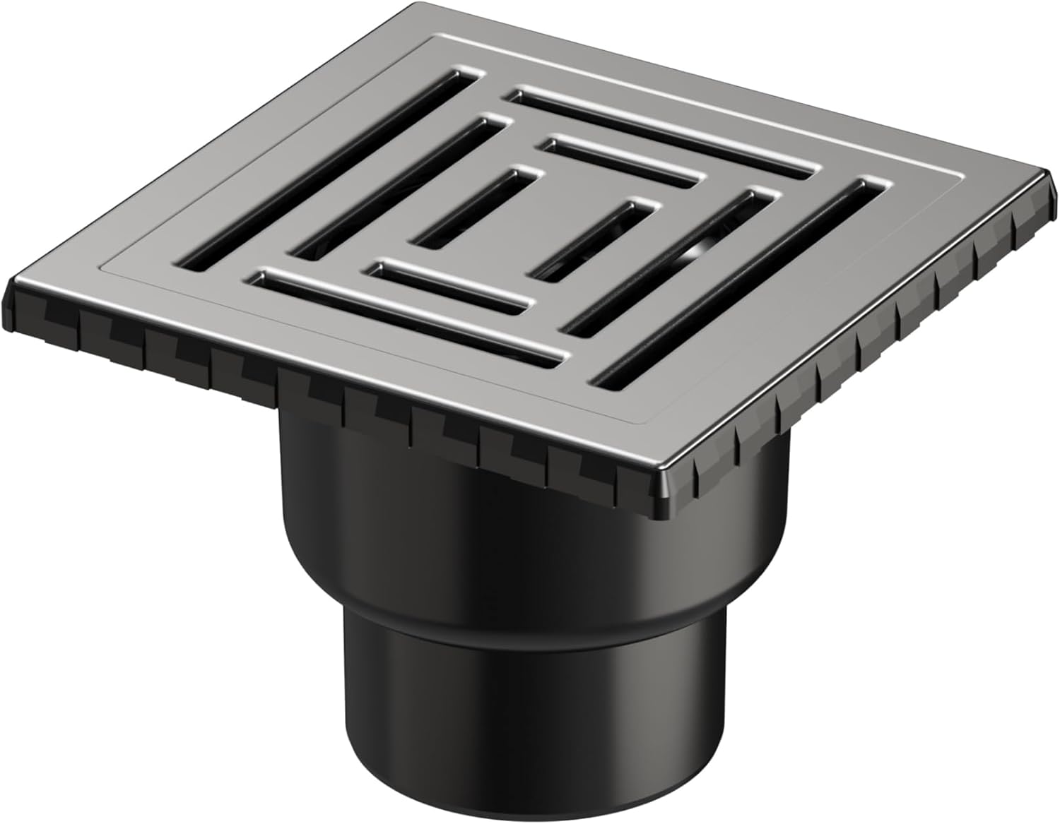 V-Flow Kare 5608285 Duş Kanalı, Alttan Çıkışlı, 15x15 cm, DK 800 Kapak, Mat Krom - Görsel 3