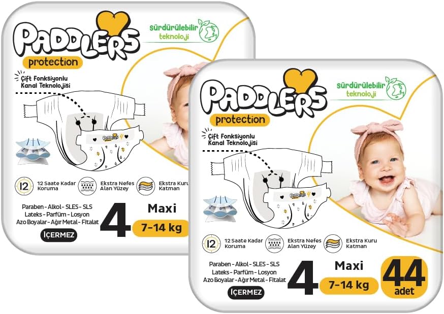 Alternative view of Protection Bebek Bezi 4 Numara Maxi (7-14 Kg) 88 Adet – 2’li Jumbo Set, Maksimum Koruma