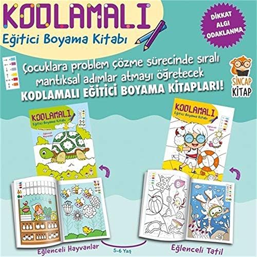 Alternative view of Kodlamalı Eğitici Boyama Kitabı 5-6 Yaş (2 Kitap Takım): 1. ve 2. Seviye