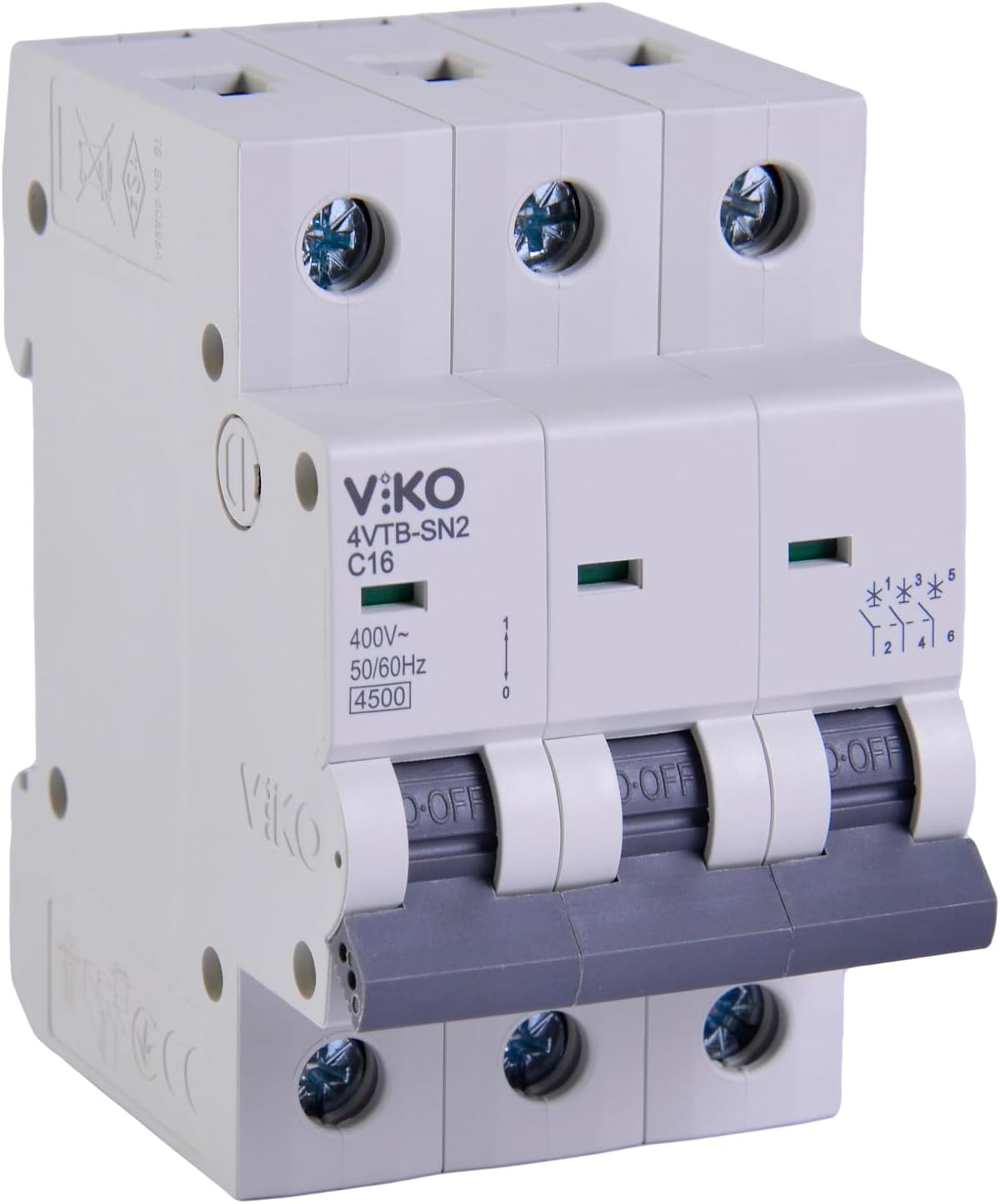 4VTB-3C16 Otomatik Sigorta 4,5kA C Tipi 3 Kutup 16A