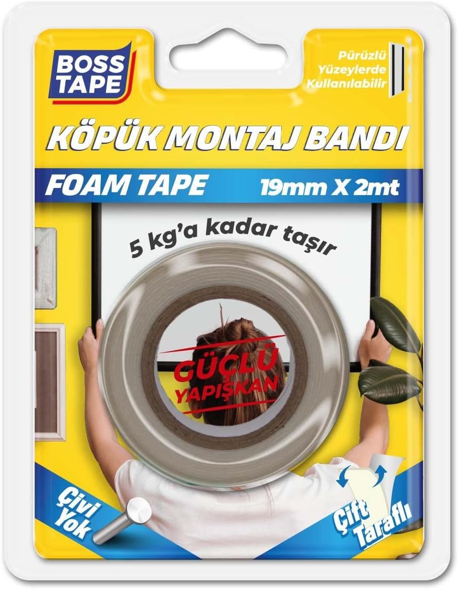 Alternative view of Tape Çift Tarafli Köpük Aksesuar Montaj Bandi 5 kg, 19 mm x 2 Metre Boyut