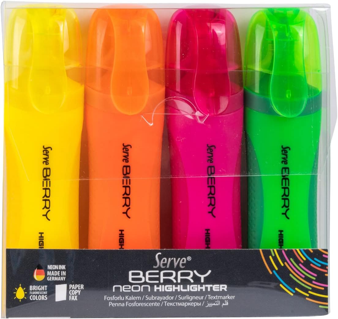 Alternative view of Sv-Brfkp4Fr Berry Fosforlu Kalem, Neon, 4'lü Paket