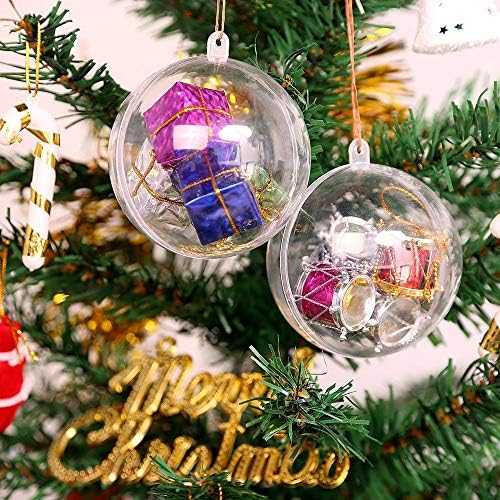 Alternative view of 20 Adet 80 mm Süs Topları Noel Dekorasyon Topları, Şeffaf Plastik Doldurulabilir Süs Topu, Noel için Kendin Yap Şeffaf Plastik Toplar, Yeni Yıl Hediyesi, Düğün Ev Dekoru (7,8 cm)