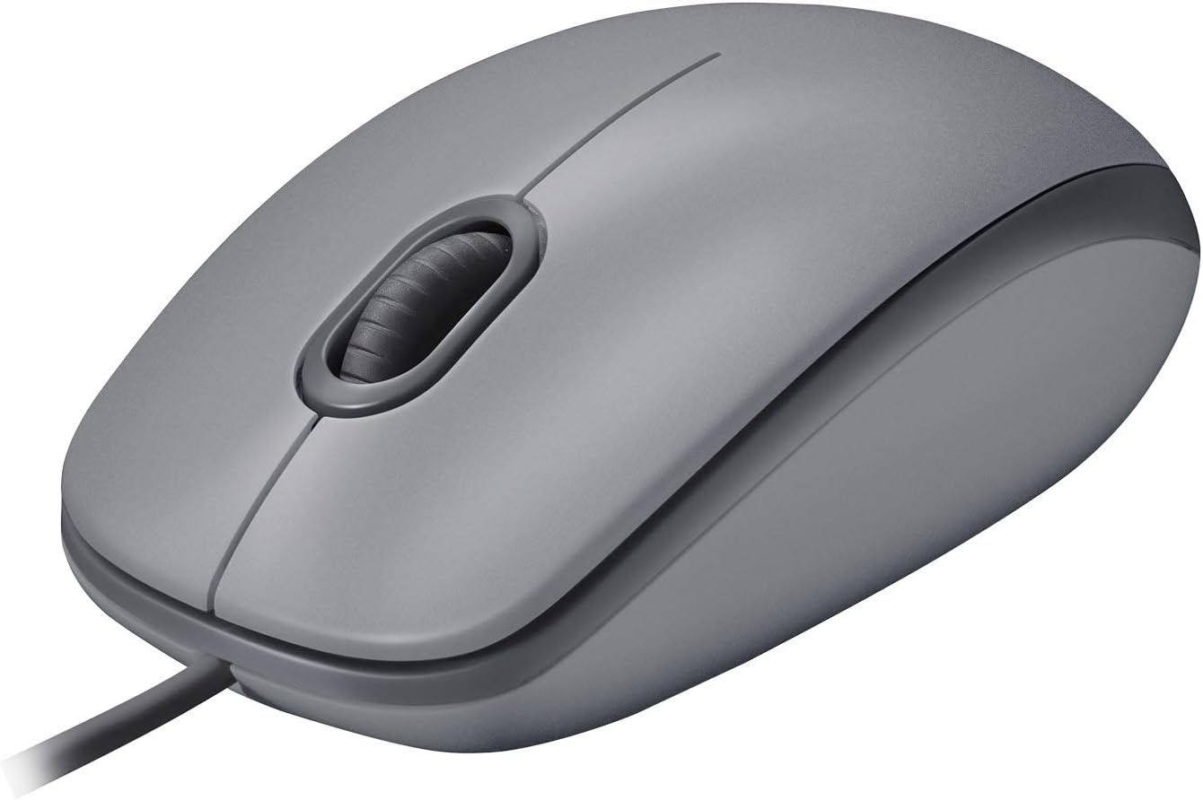M110 USB Kablolu Sessiz Mouse, Dizüstü Bilgisayar, Notebook, PC ve Mac için Quiet Click teknolojili, USB-A Bağlantılı, Sağ ve Sol Elle Kullanıma Uygun, Gri - Görsel 2