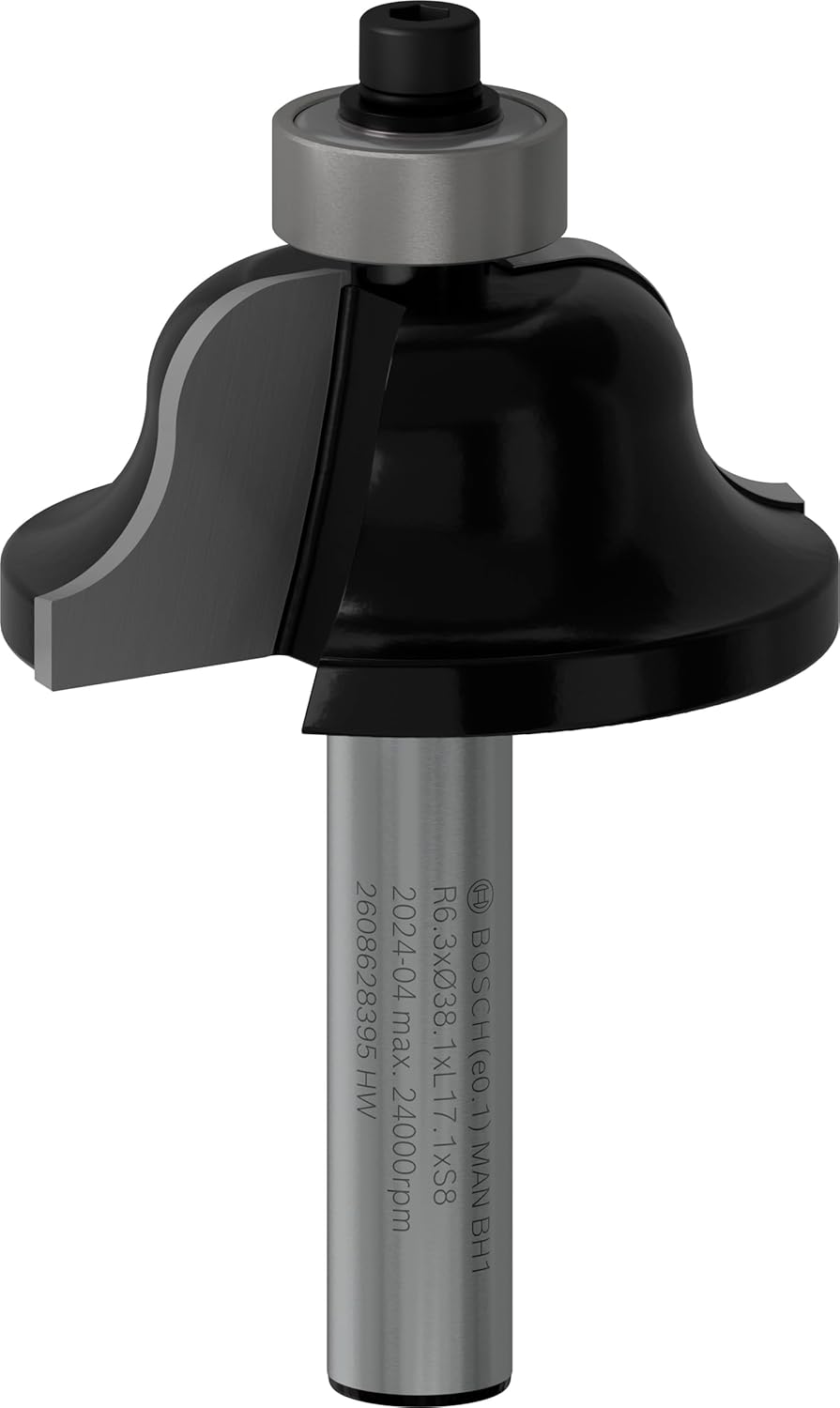 2 608 aksesuarı 628 395 profil freze B 8 mm, R1 6,3 mm, B 12,7 mm, L 17,4 mm, G 61 mm