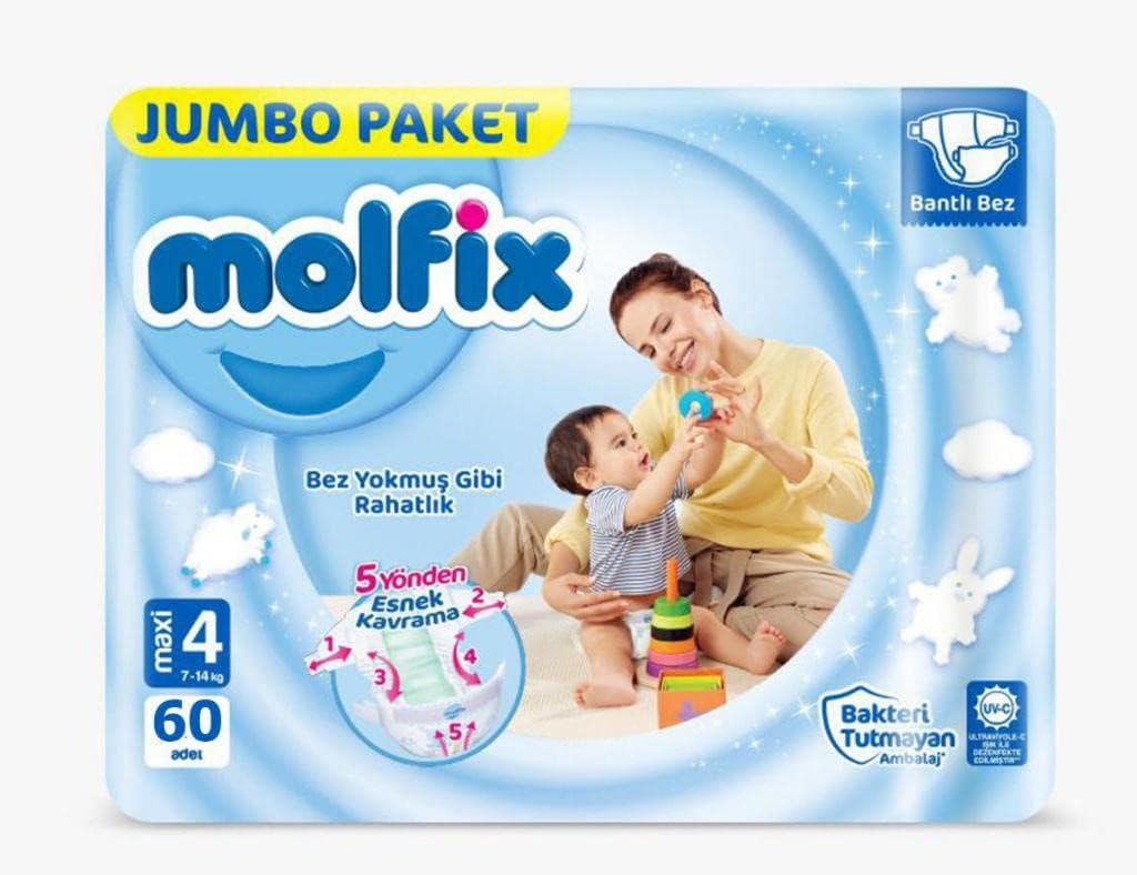 3D Bebek Bezi Maxi 4 Beden, Fırsat Paketi 60 Adet