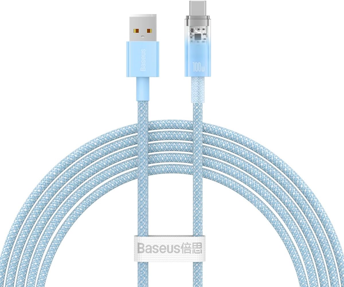 Alternative view of Explorer Serisi Hızlı Şarj Kablosu Akıllı Sıcaklık Kontrolü USB to Type-C 100W, 2m, Mavi