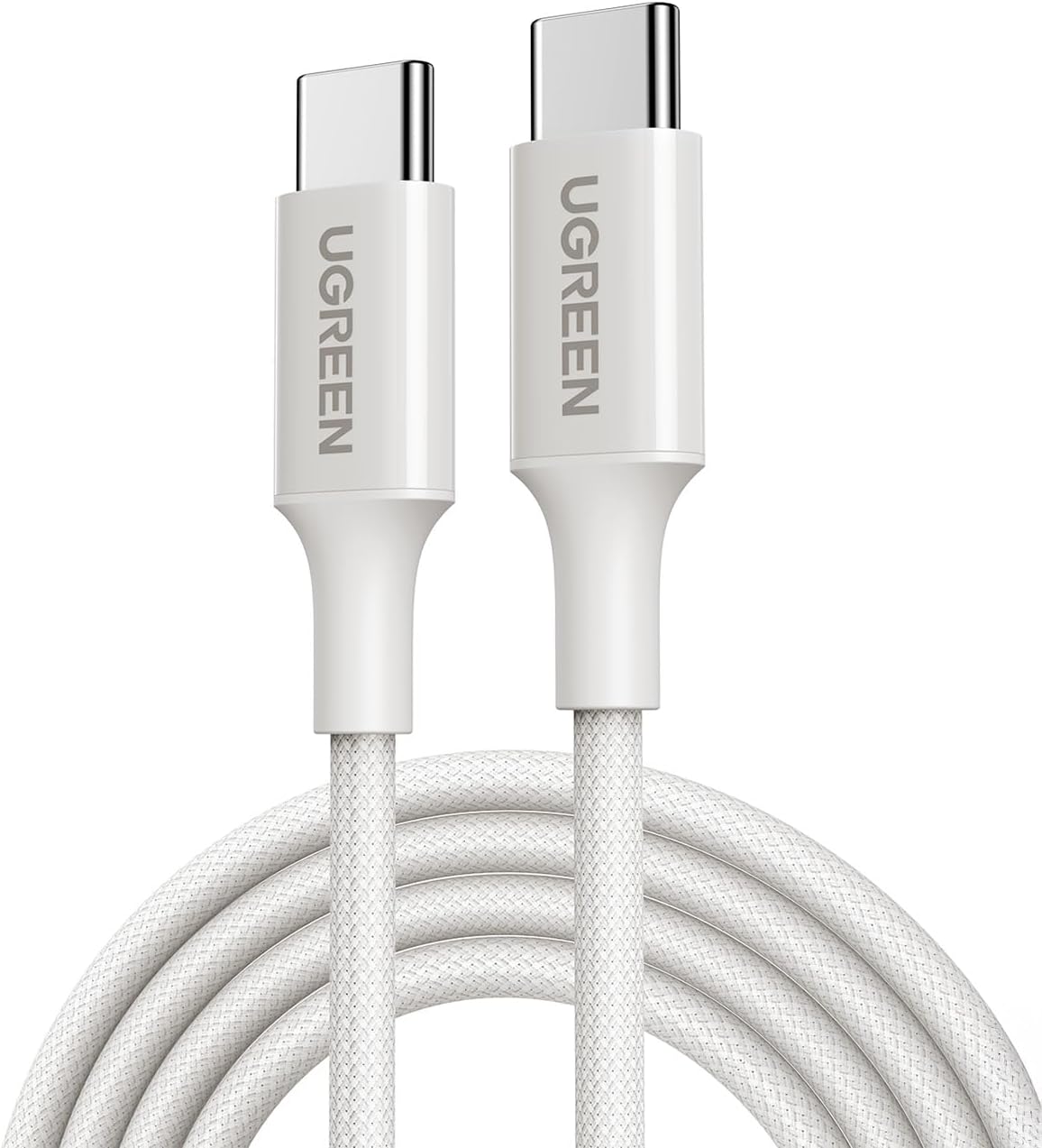 Alternative view of USB-C 60W 3A QC PD Örgülü Hızlı Şarj Kablosu, 2 Metre, Beyaz, 35254