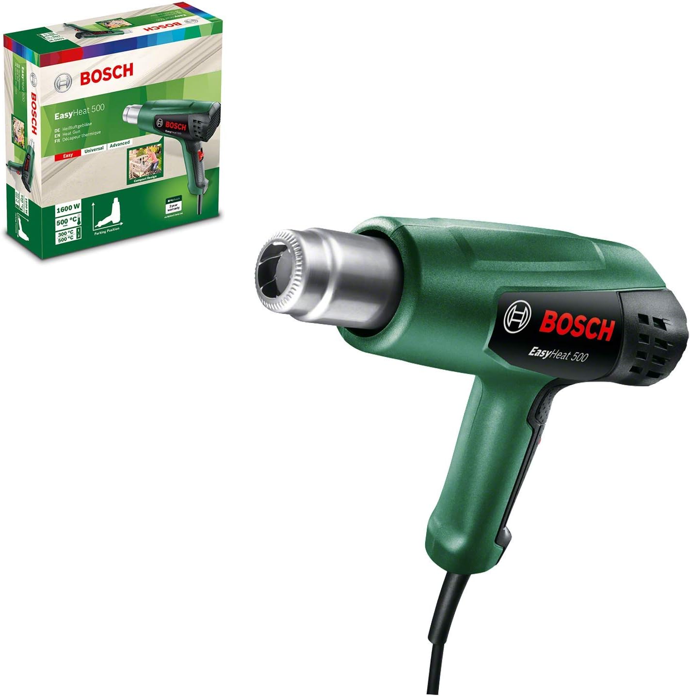 Home and Garden Elektrikli Sıcak Hava Tabancası EasyHeat 500 (1600 Watt, Maksimum Sıcaklık 500 °C, Karton Kutuda)