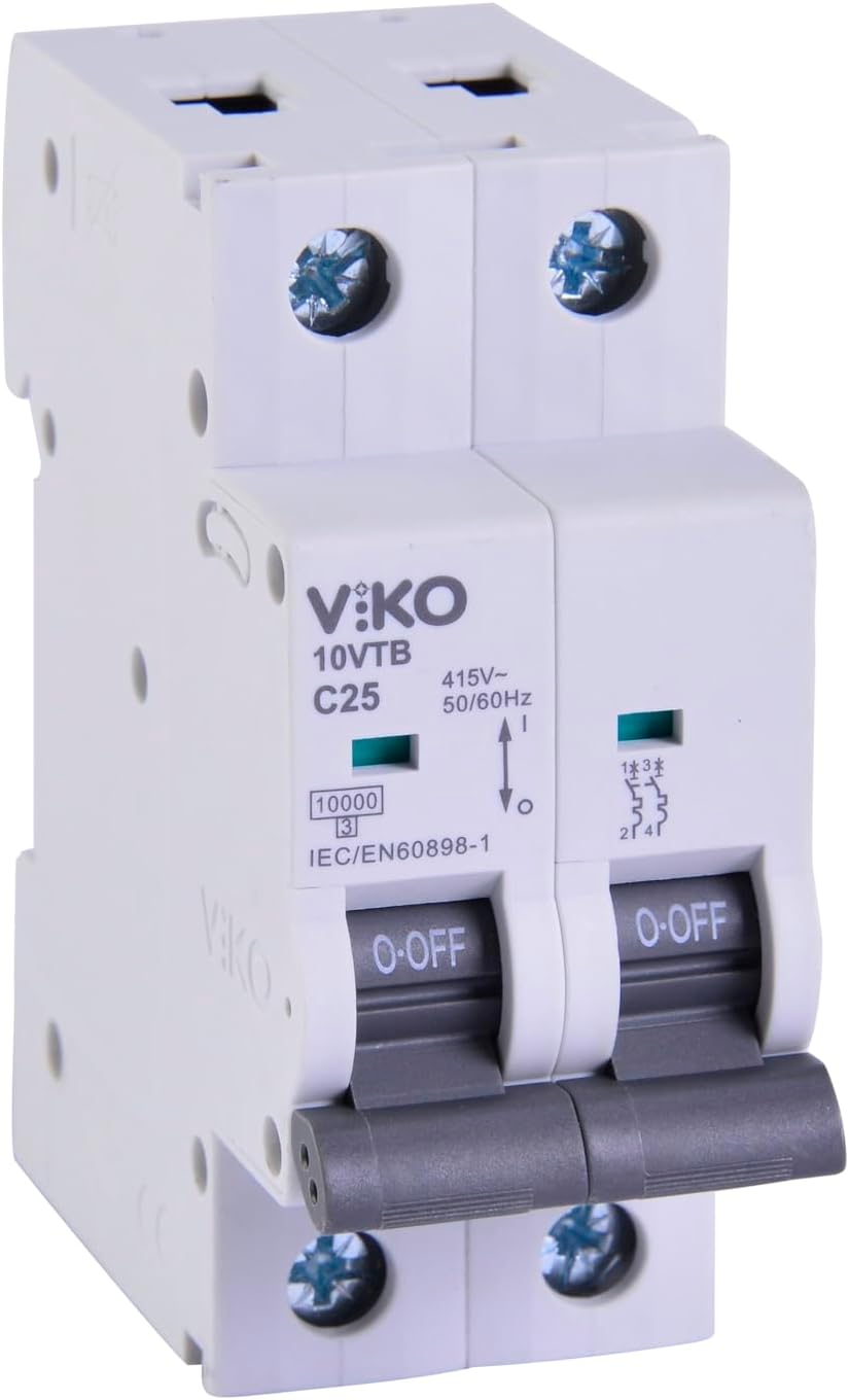 10VTB-2C25 Otomatik Sigorta 10kA C Tipi 2 Kutup 25A - Görsel 3