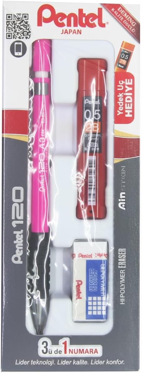Alternative view of A315-3AS 120A3 Pentel A315-3AS (0.5mm) 120A3 3'lü Okul Seti - (Kalem+Silgi+Hediye Min)