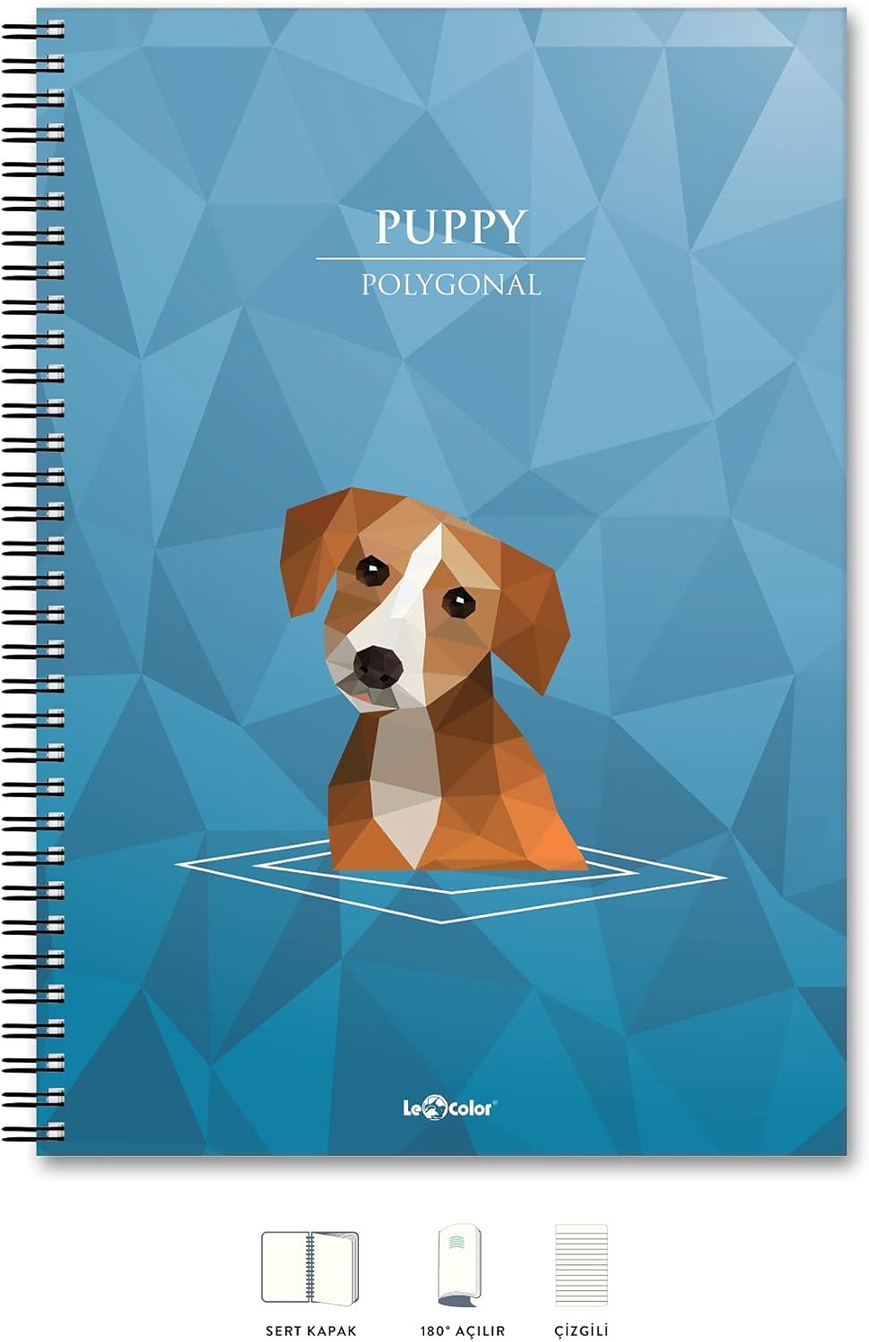 A4 Defter Çizgili 200 syf Köpek Polygonal