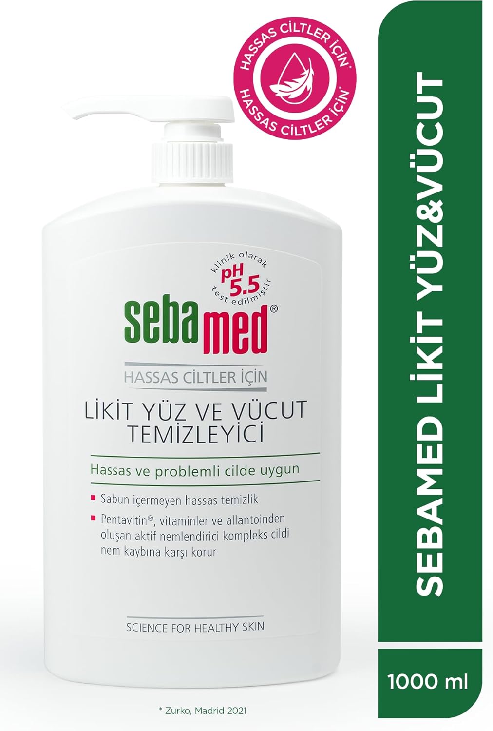 Alternative view of Hassas Ciltler İçin Pentavitin İçerikli Nemlendirici Etkili Yüz ve Vücut Temizleme Jeli 1000 ml