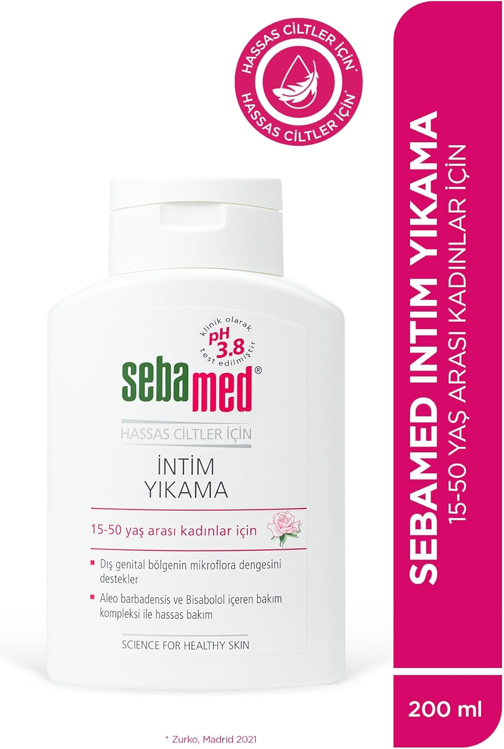 İntim Yıkama Jeli - Hassas Ciltler için ph 3.8 Dış Genital Bölge Temizleyici İntim Bakım Ürünü 200ml