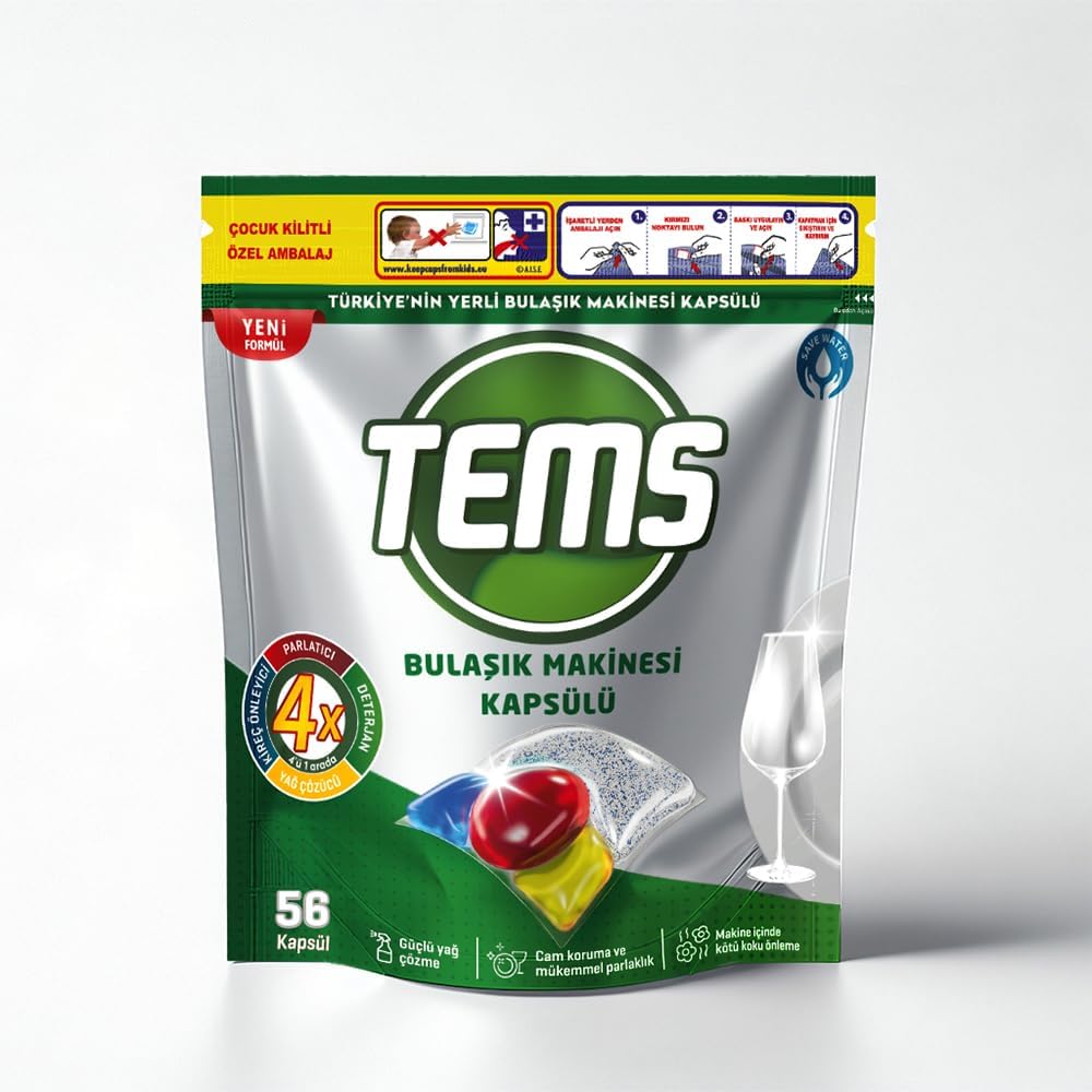 Alternative view of TEMS 4 ü 1 arada Bulaşık Makinesi Kapsülü 56'lı 627 gr