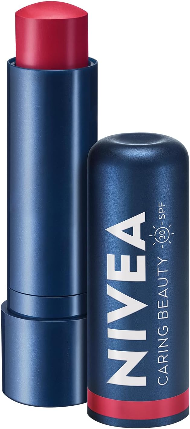 SPF30 Kırmızı Renkli Dudak Bakım Kremi,4,8gr,24 Saat Nemlendirme,E Vitamini,Organik Yağı,Shea Yağı,Dudak Ve Yanaklar İçin,Allık Etkisi,Mineral Yağı Bulunmaz