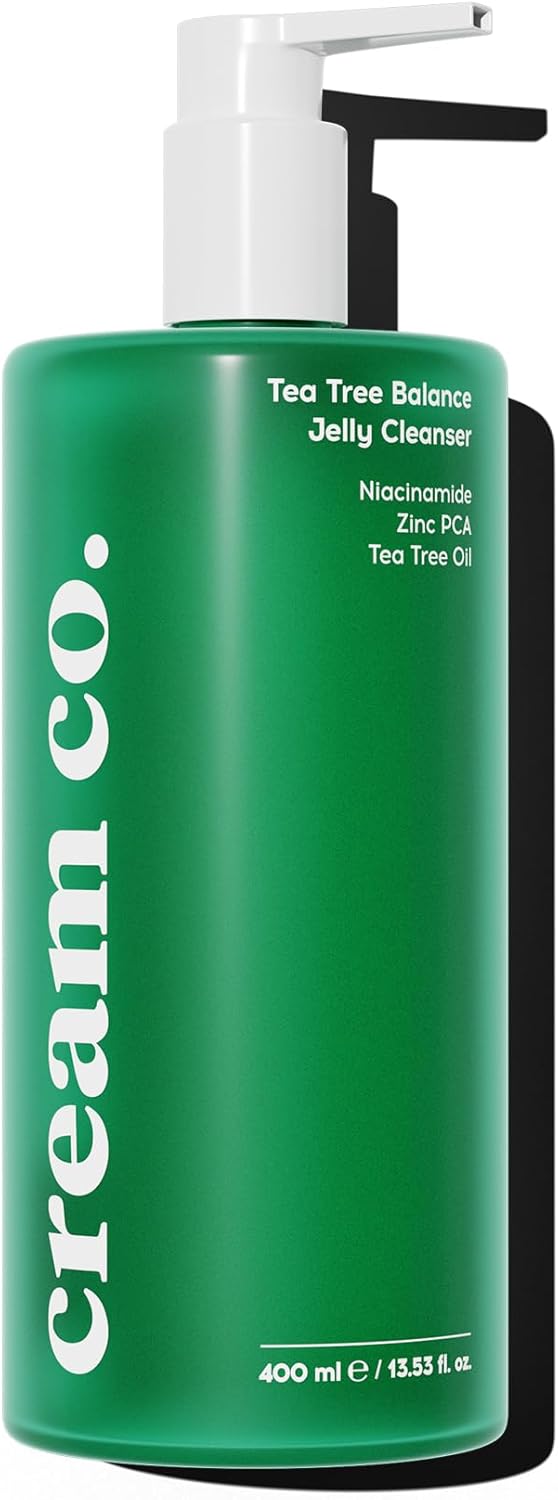 Cream Co. Sivilce & Akne & Siyah Nokta Karşıtı Yüz Temizleme Jeli, Niacinamide Çay Ağacı Yağı, 400 ML