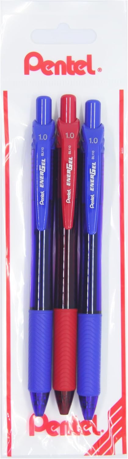 Alternative view of ENERGEL 1.0 mm Likit Roller Kalem 2xMavi/1xKırmızı 3'lü set