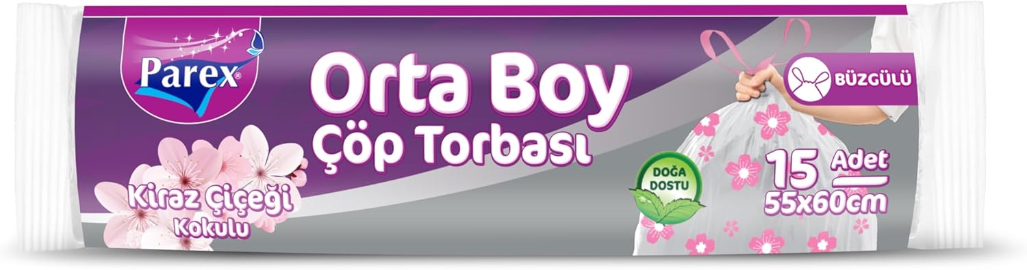 Alternative view of Premium Büzgülü Çöp Torbası Kiraz Çiçeği Kokulu Orta Boy 15'li