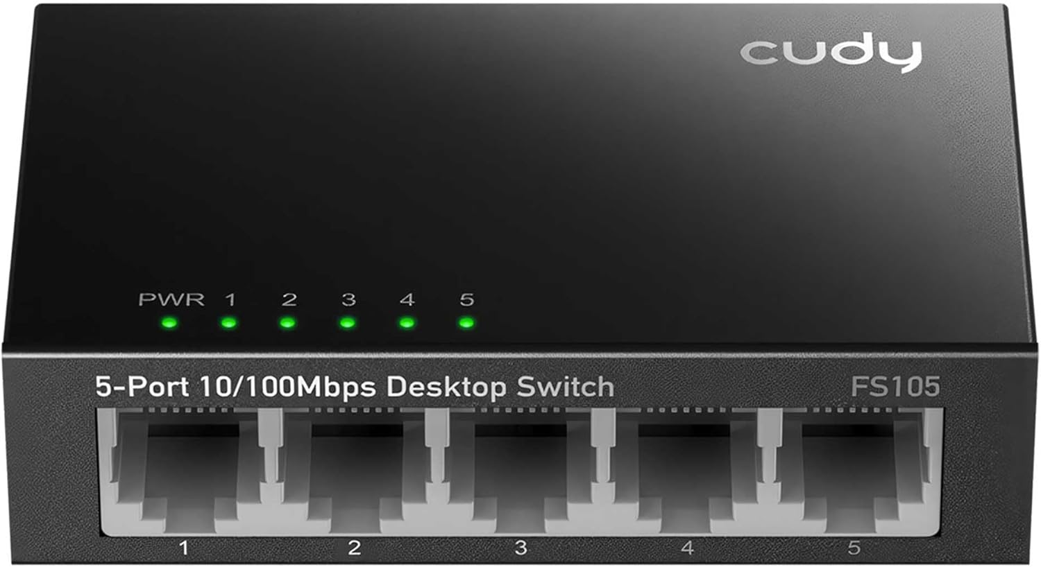 Alternative view of Cudy FS105 5-Port 10/100Mbps Metal Kasa Masaüstü Switch, Tak ve Çalıştır, Duvara Monte Edilebilir Tasarım, Fansız Sessiz Çalışma, Ev ve Ofis için Ethernet Çoklayıcı