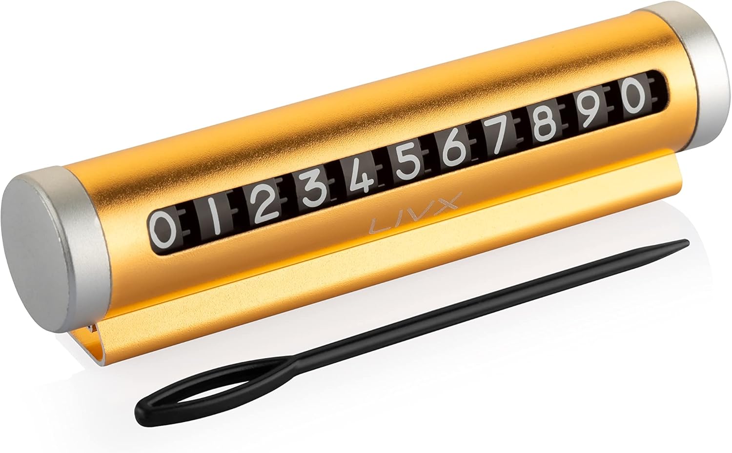 Alüminyum Kasa Çevirmeli Araç İçi Park Telefon Numaratör Park Numarası Parkmatik Araç Torpido Üstü Parktel Telefon Yazısı GOLD ONBNL-GOLD