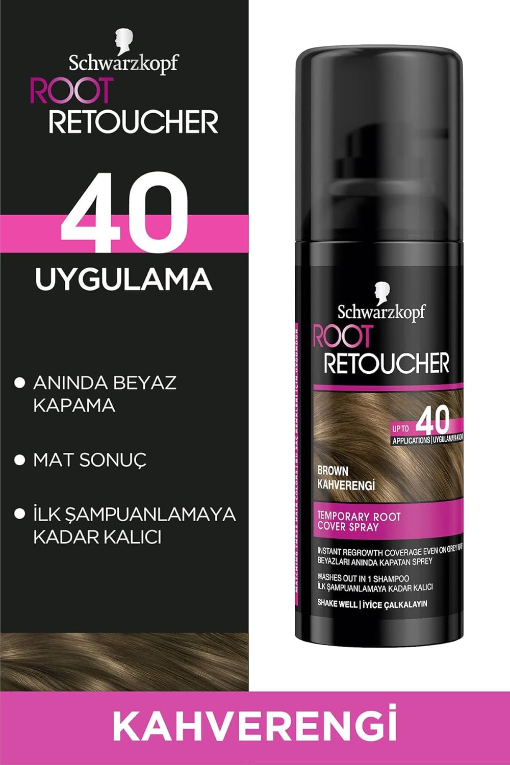 Root Retoucher Beyazları Anında Kapatan Sprey Boya Kahverengi, 120 ml