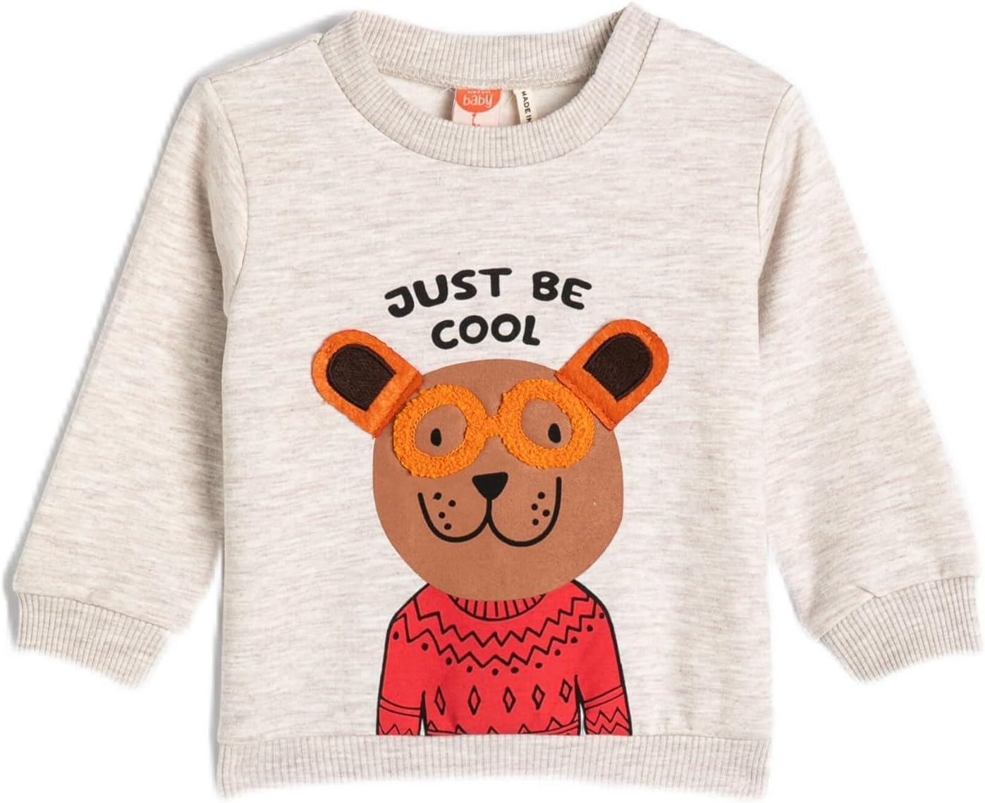Alternative view of Sweatshirt Köpek Baskılı Uzun Kollu Bisiklet Yaka Pamuklu