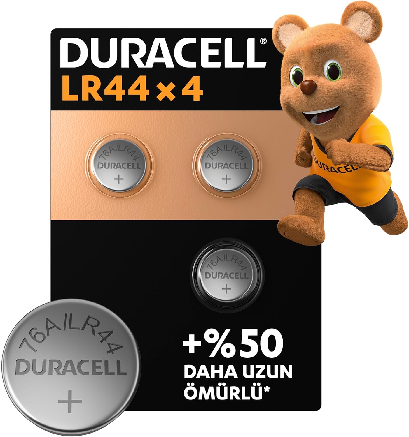 Alternative view of LR44 Özel Alkalin Pil (4’lü Paket) 1,5V (A76) – +%50 DAHA UZUN ÖMÜR – Termometrelerde, Kol Saatlerinde, Tıbbi Cihazlarda Kullanım – 5 Yıl Depolama Ömrü Garantisi – Sızıntı Önleme